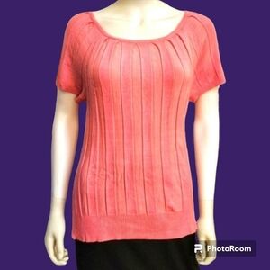3/$30 GEORGE Short Sleeve Pleated Scoop Neck Summer Barbie Sweater